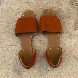 Madewell sandals. 7.5. Embossed pattern. Burnt orange like color.